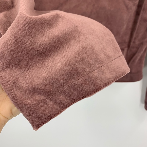 Joy Lab Pink Rose Velvet Mock Neck Long Sleeve Top - Picture 4 of 6